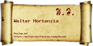 Welter Hortenzia névjegykártya
